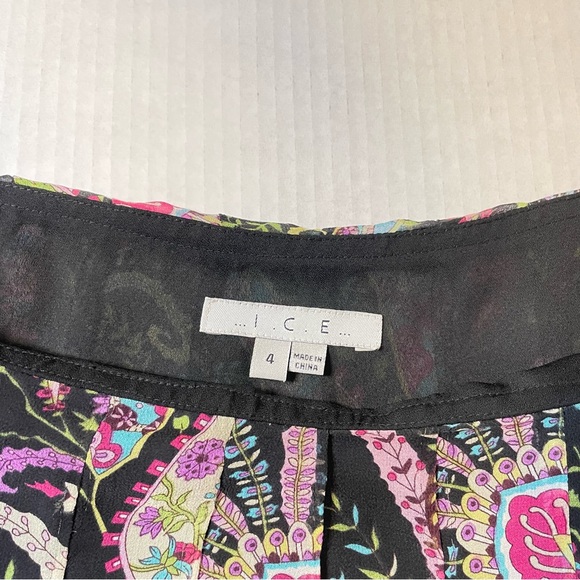 I.C.E. Paisley Silk Flowy A-line Skirt with lining - Picture 3 of 6